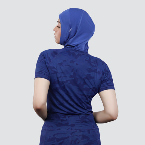 Women’s Camo Activewear Breathable T-Shirts - Camo Dark Blue
