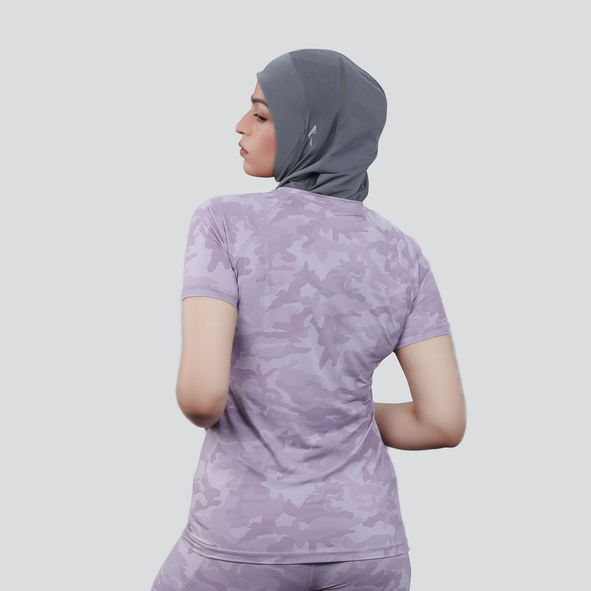 Women’s Camo Activewear Breathable T-Shirts - Camo Purple