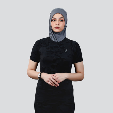 Women’s Camo Activewear Breathable T-Shirts - Camo Black