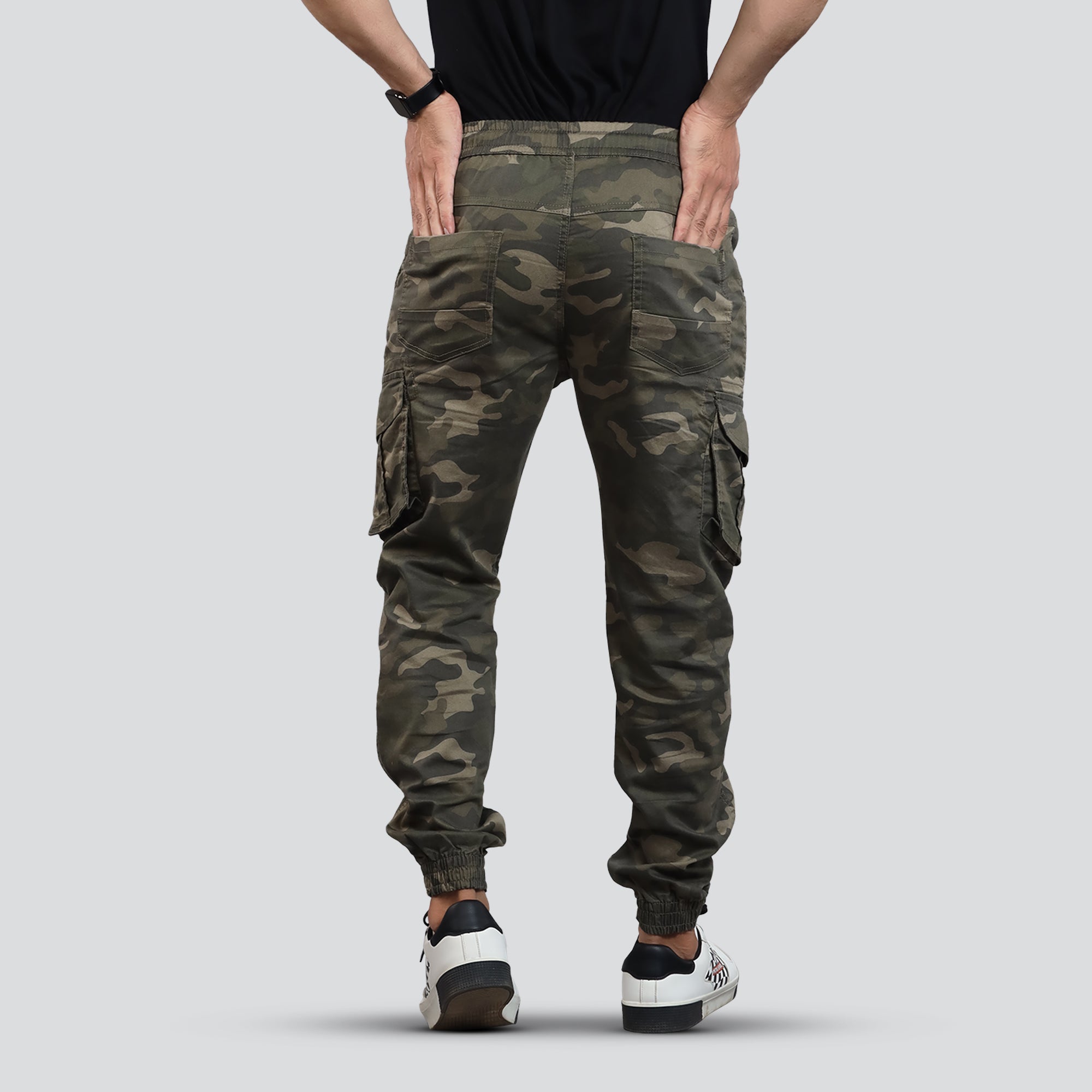 Military Print Multicolor Mens Cargo Jeans Regular Fit
