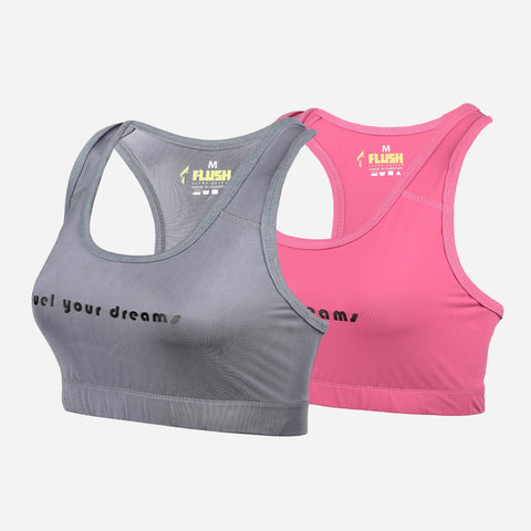 Women's Seamless Sports Bra for Yoga Gym - Pack of 2