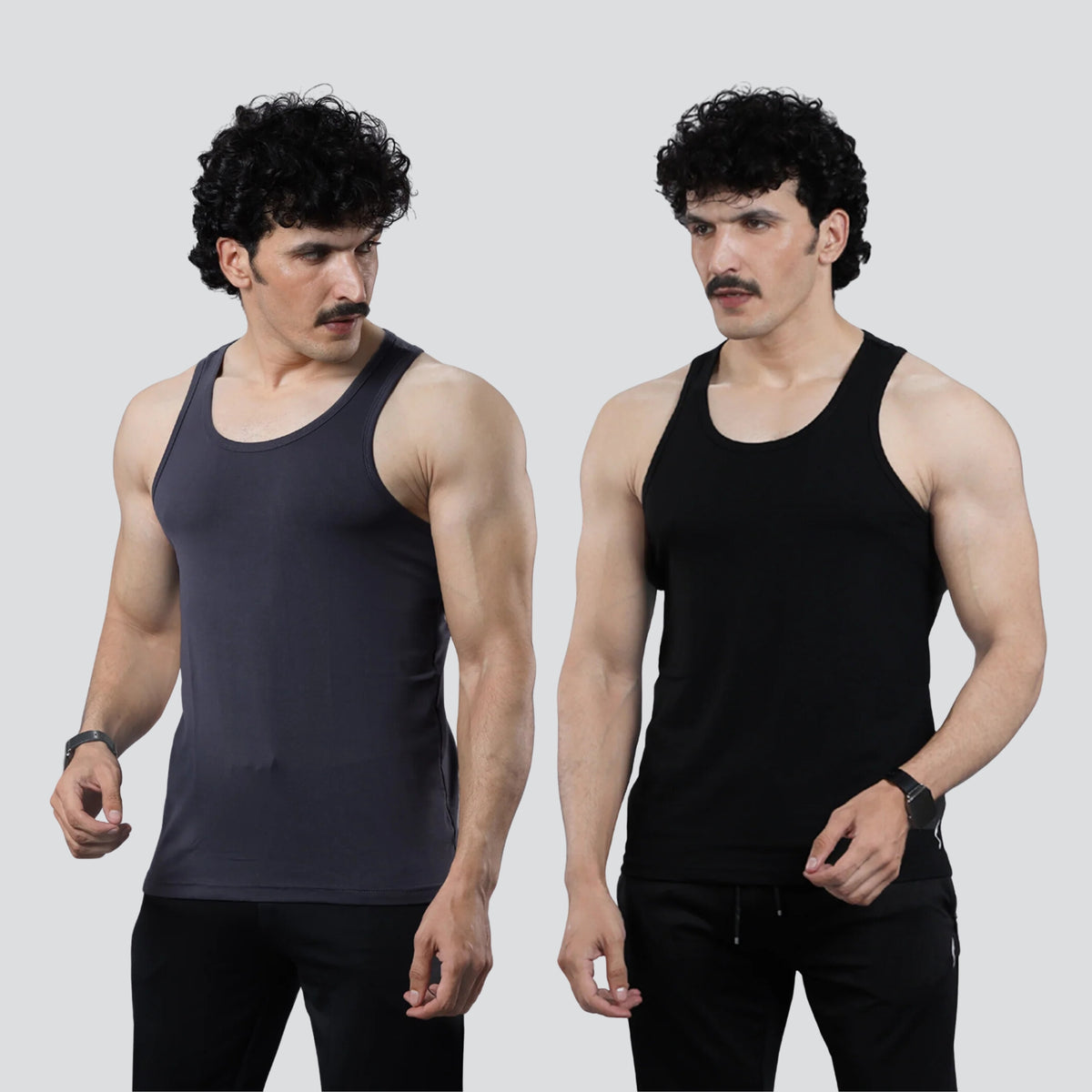 Men's Athleisure Tank Tops Sleeveless T-Shirts For Workout - Pack of 2