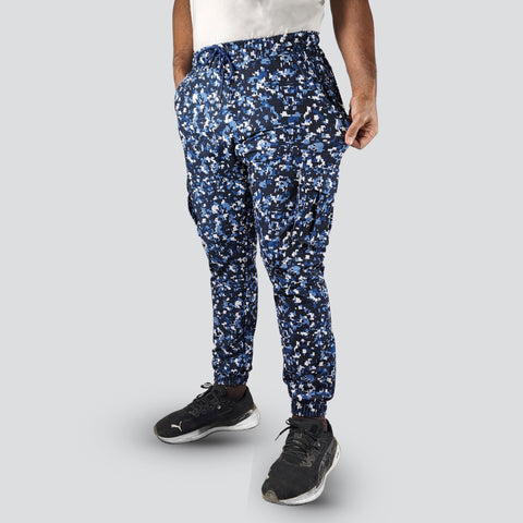 Men's Camo Cargo Pants With 6 Pockets - Blue
