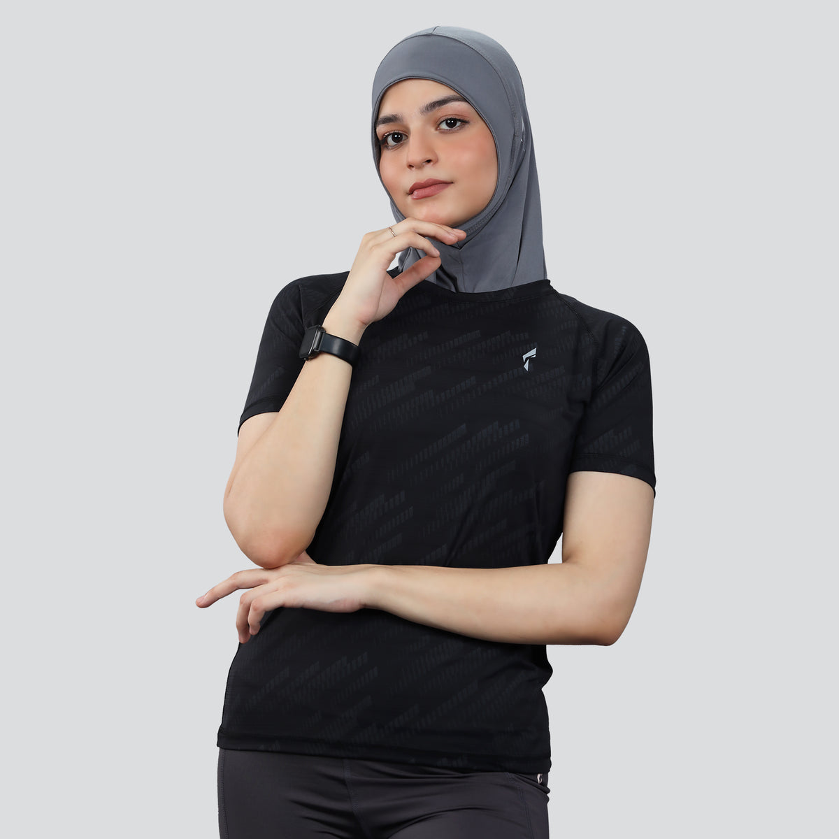 Women's Flex Fit Breathable Activewear T-Shirt - Black