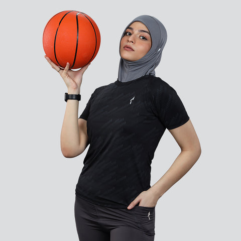 Women's Flex Fit Breathable Activewear T-Shirt - Black