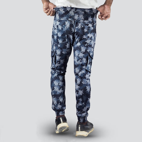Men's Camo Cargo Pants With 6 Pockets - Grey
