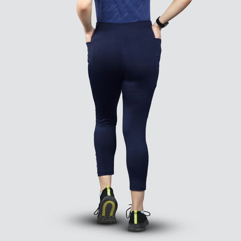 Women’s Yoga Pants, Workout Running Athletic Leggings - Navy Blue