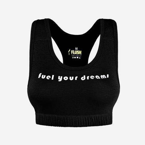 Women's Seamless Sports Bra, Support for Yoga Gym - Black