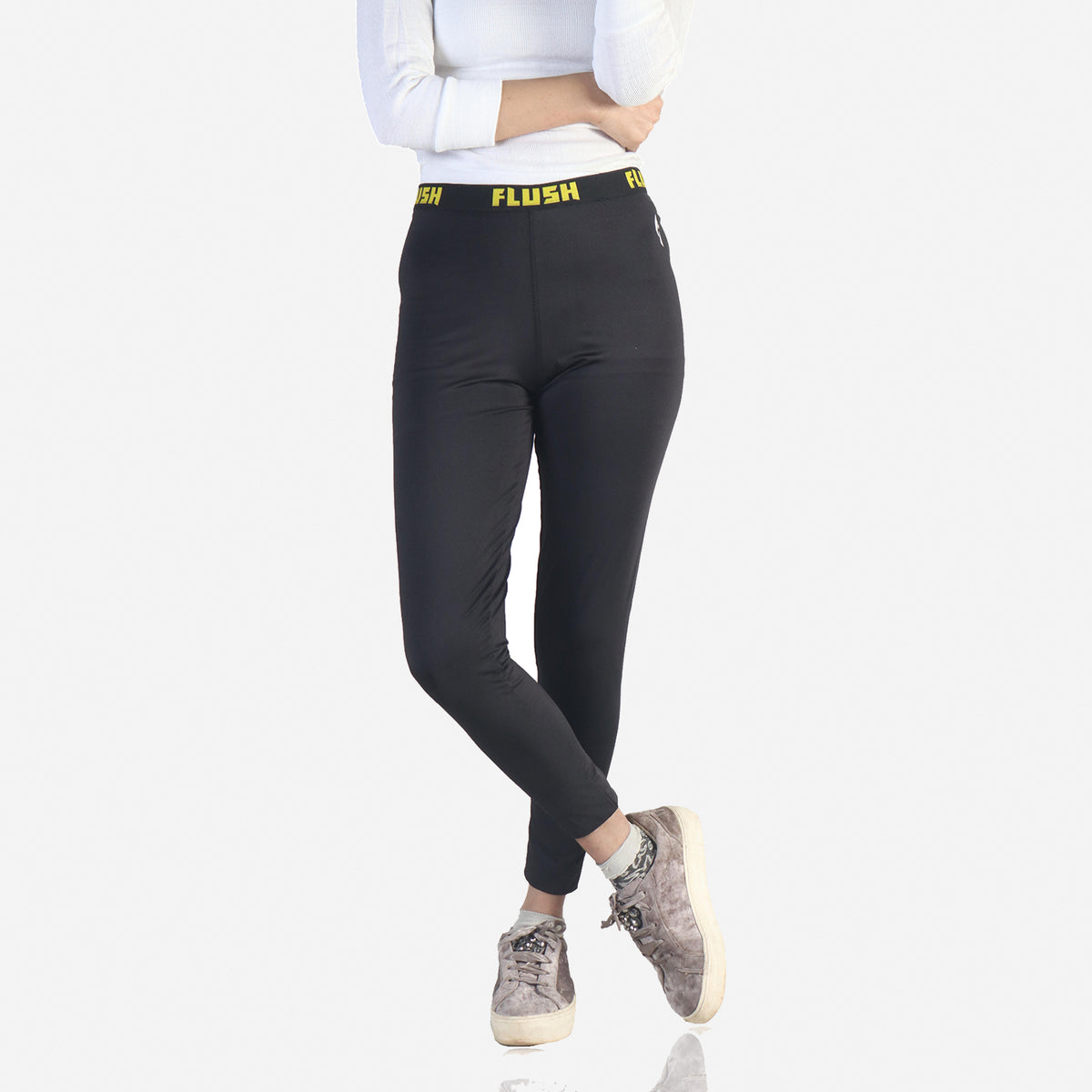 Womens Base Layer Workout Leggings With Strip