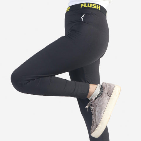 Women’s Base Layer Workout Athletic Leggings With Strip - Black