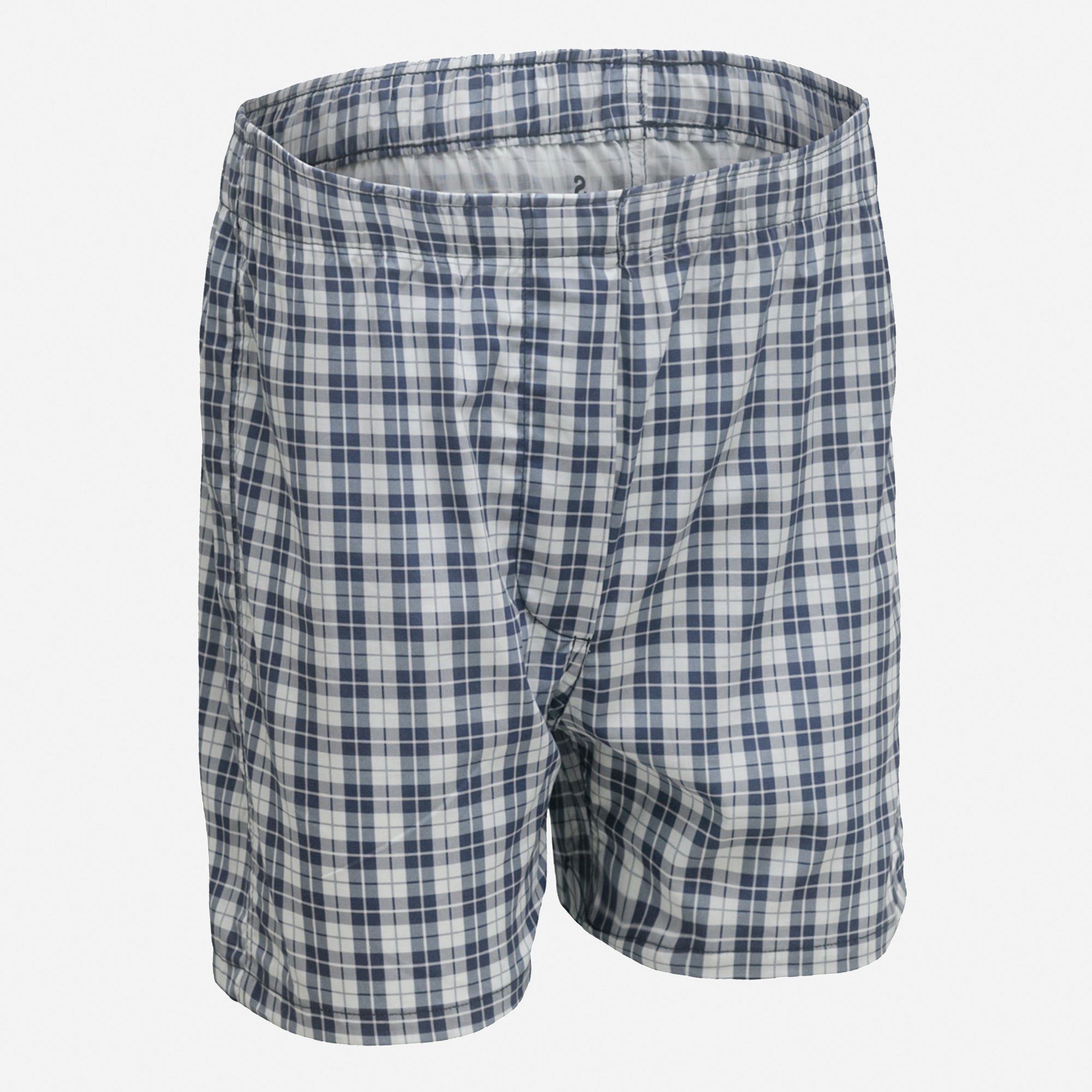 Men's 100% Cotton Boxer Shorts Waistband Check Print Boxers