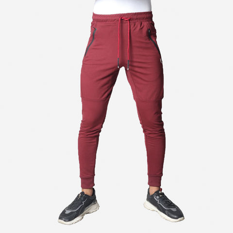 French Terry Trousers For Sports Casual Fitness Jogging - Maroon